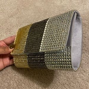 Tri metallic purse/clutch
